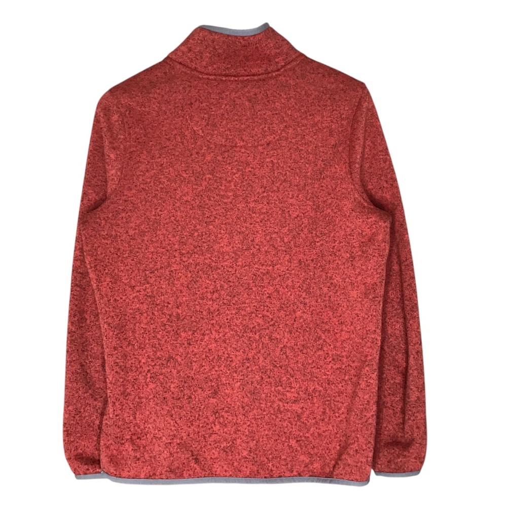 Medium Women's L.L.Bean Sweater Fleece Pullover Heathered Coral Grey Accent - Picture 7 of 10